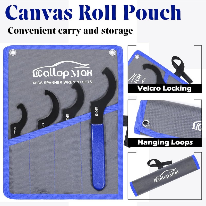 GallopMax 4Pcs Universal Coilover Spanner Wrench Set, Shock Wrench Adjustable Spanners for Most Car and Motorcycle Coil Over Shock Adjustments - Image 3